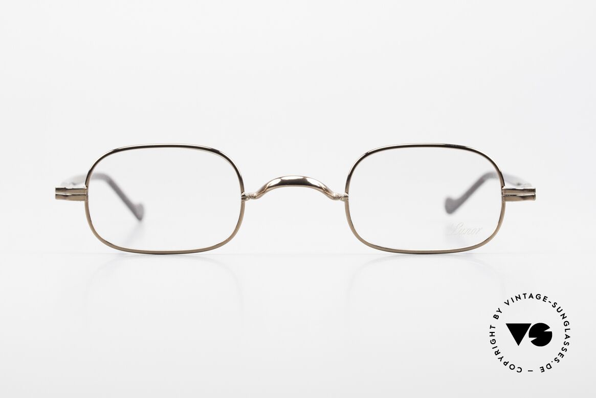 Lunor II A 0 Rare Vintage Lunor Fassung, Vollrand-Metallfassung mit eleganten Acetat-Bügeln, Passend für Herren und Damen