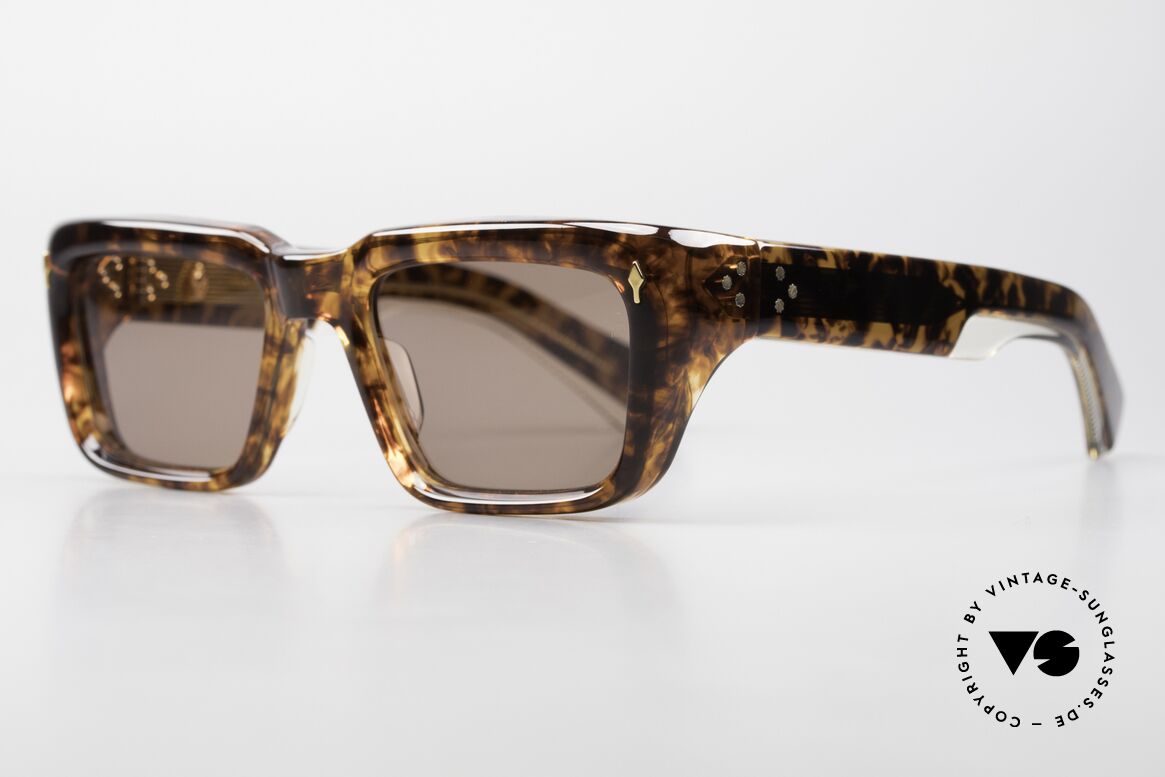 Jacques Marie Mage Walker Herren Sonnenbrille 60er Stil, Argyle, Bronze, Dark Gold, limitiertes Modell, 53/21, Passend für Herren