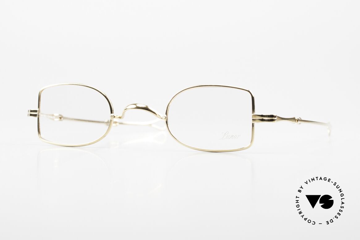 Lunor I 09 Telescopic Teleskopbrille Vergoldet GP, rare, alte Lunor Brille mit Teleskop-Schiebebügeln, Passend für Herren und Damen
