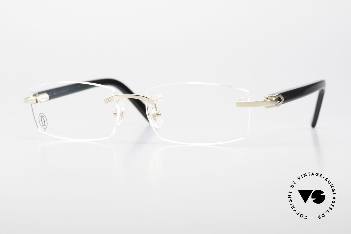 Cartier Canazei Ranlose Luxus Brille Eckig, eckige Brillenfassung von Cartier, Größe 53/16, 135, Passend für Herren und Damen