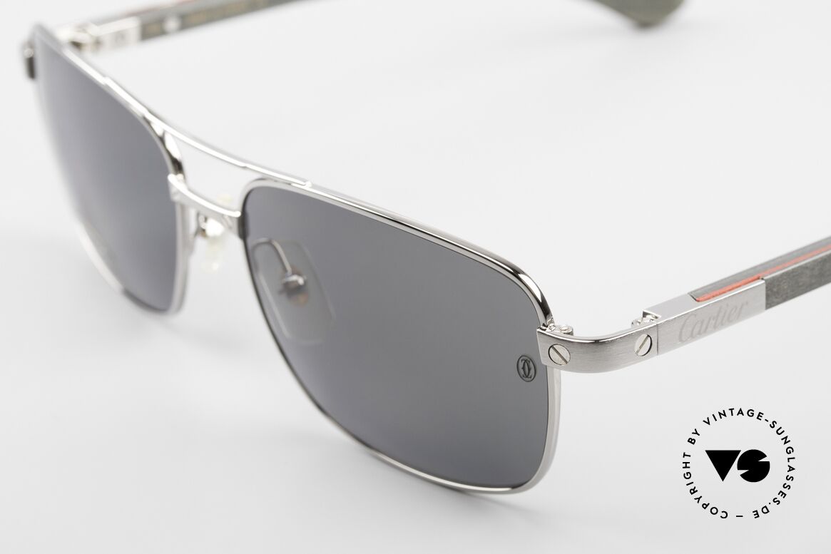 Cartier Santos De Cartier Pilotenbrille Holz Polarized, Wood-Serie: Edelholzbügel mit Federscharnieren, Passend für Herren