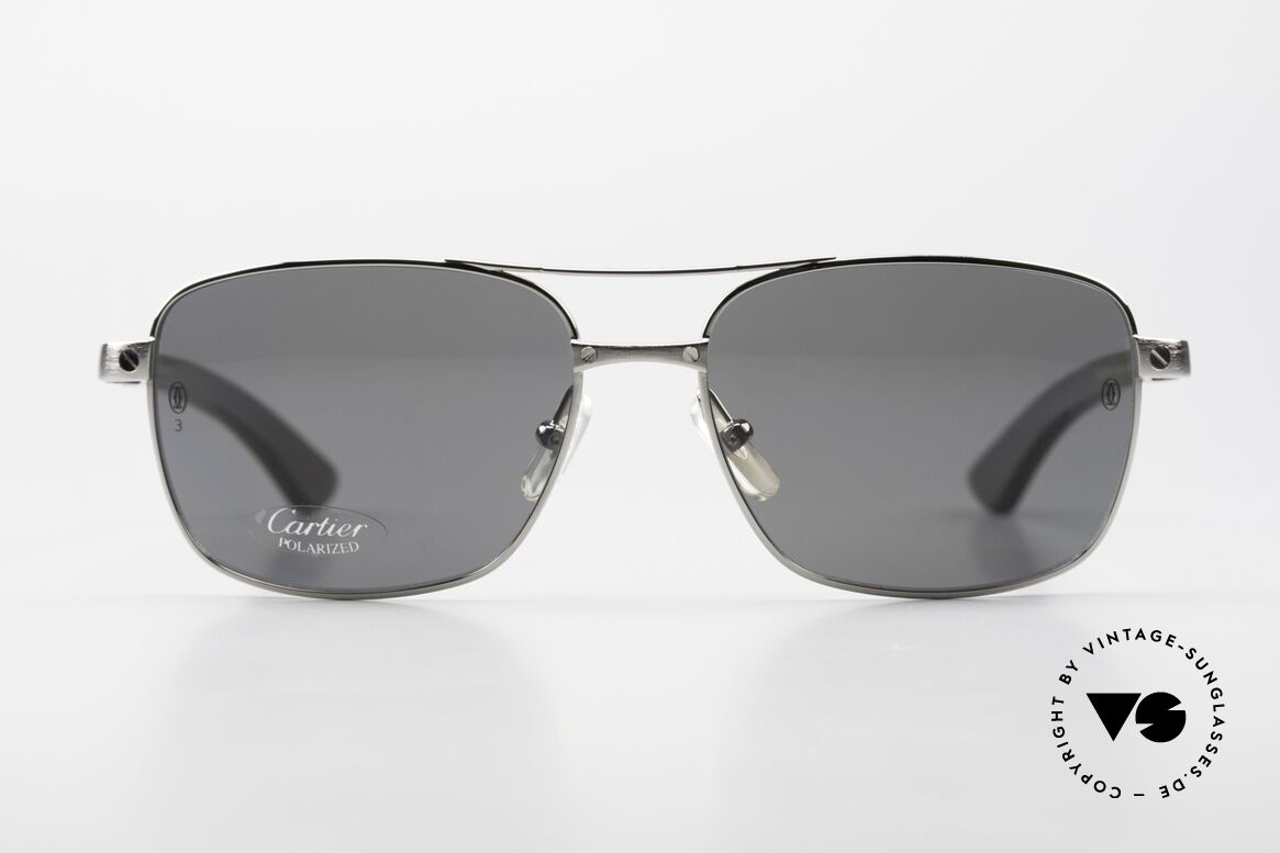 Cartier Santos De Cartier Pilotenbrille Holz Polarized, benannt nach dem Flugpionier A. Santos Dumont, Passend für Herren