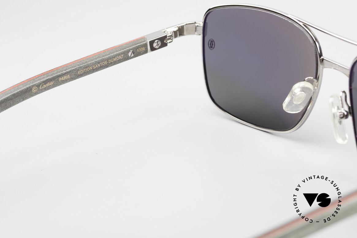 Cartier Santos De Cartier Pilotenbrille Holz Polarized, Größe: medium, Passend für Herren