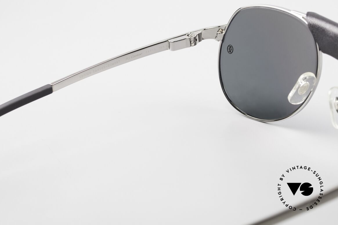 Cartier Santos Dumont Aviator Sonnenbrille Leder, Größe: medium, Passend für Herren