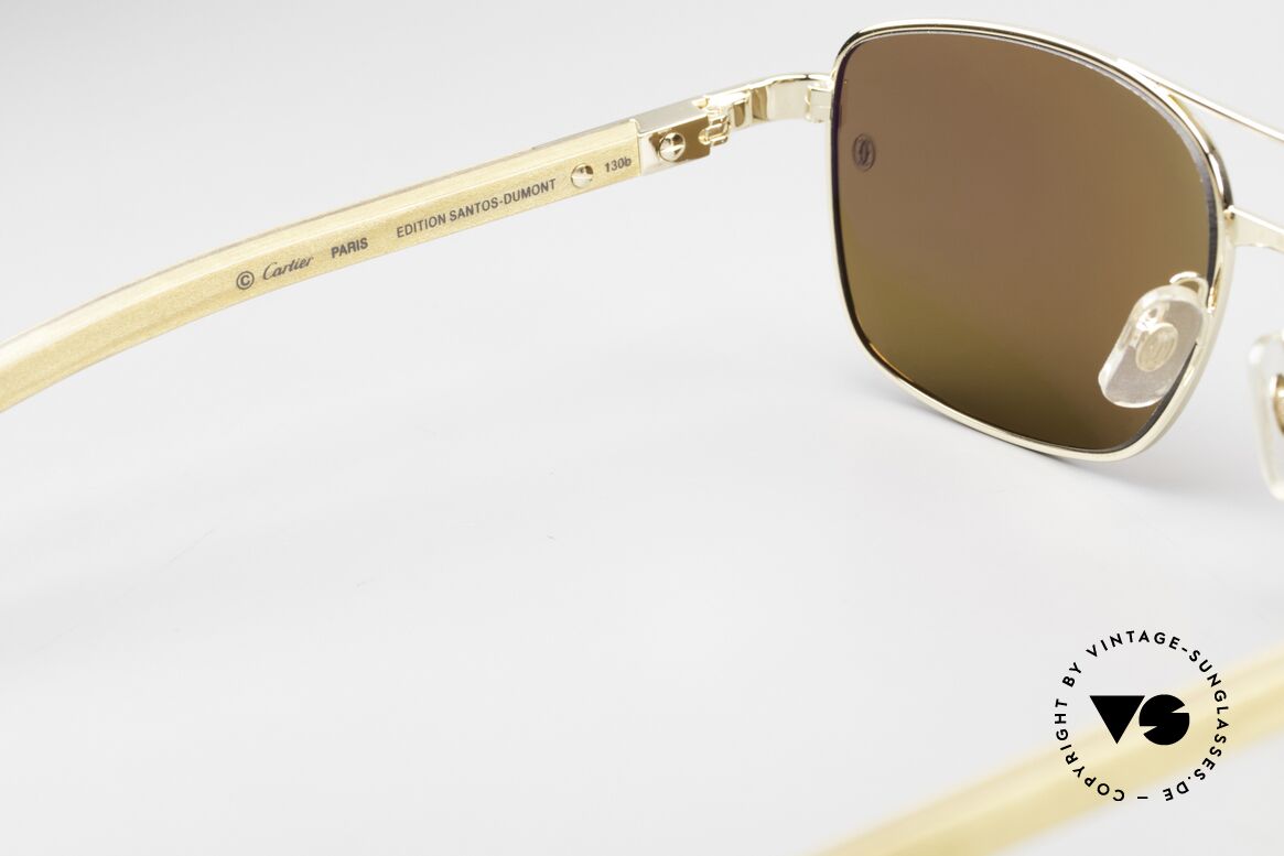 Cartier Santos De Cartier Holzbrille Pilot Polarized, Größe: medium, Passend für Herren