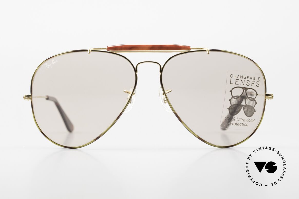 Ray Ban Outdoorsman II Tortuga Changeable Brown USA, die Pilotenbrille schlechthin in Größe 62/14 large, Passend für Herren