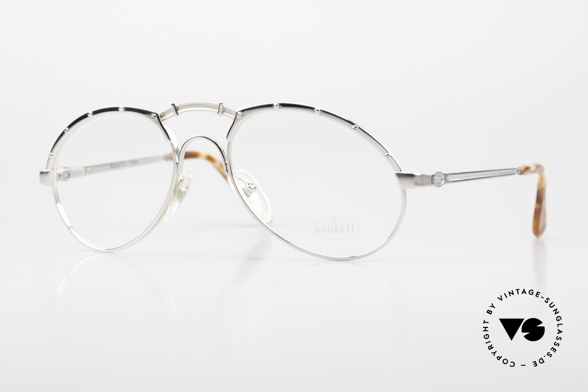 Bugatti 12004 Herrenbrille 80er Platinum, edle und komfortable Bugatti Brillenfassung, Passend für Herren