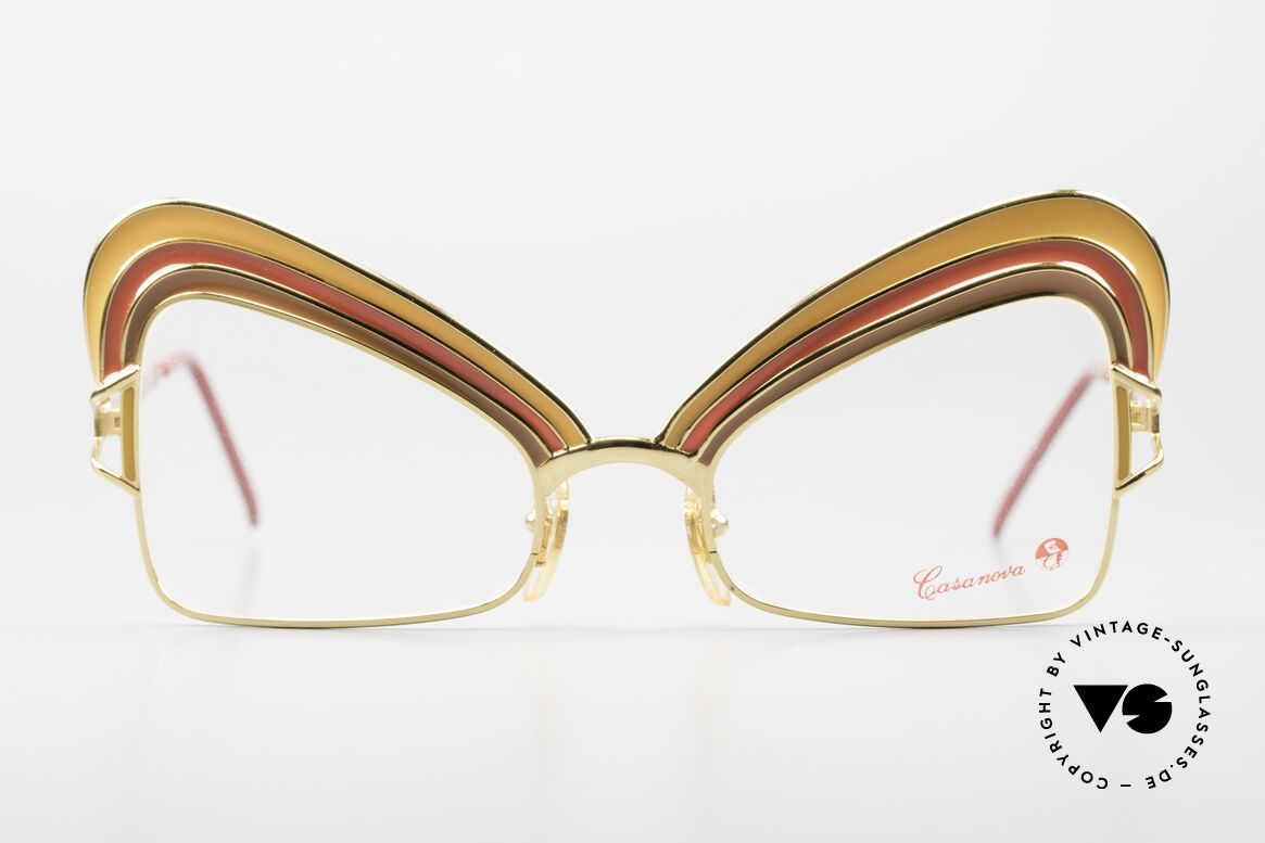 Casanova Arché 7 Limitierte Kunstbrille 24kt, Hommage an den venezianischen Karneval des 18.Jh., Passend für Damen