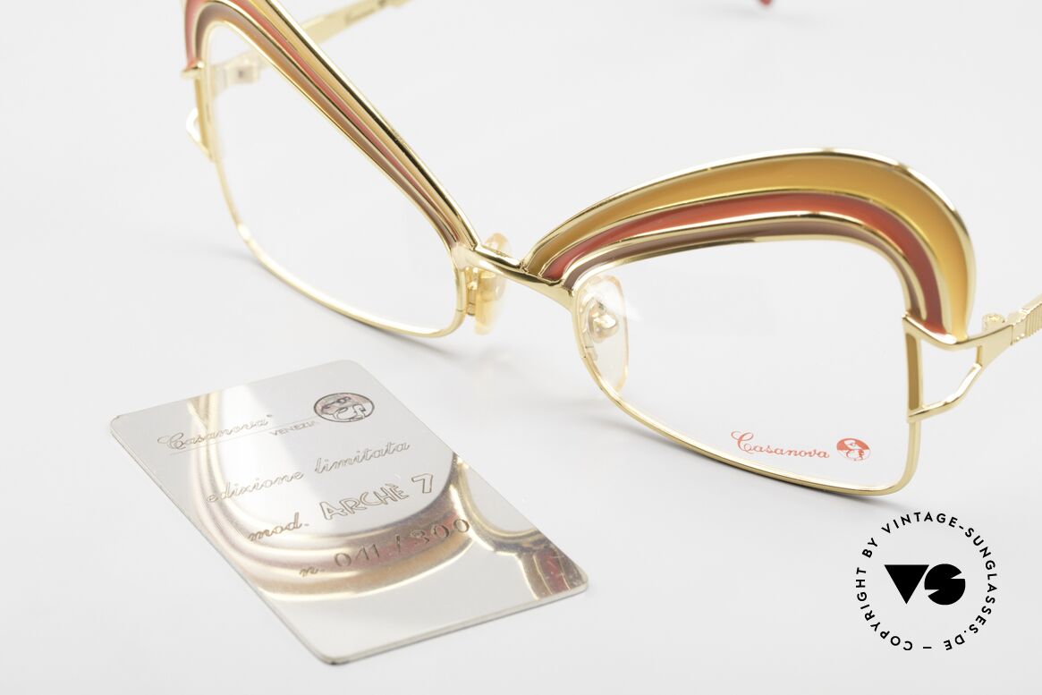 Casanova Arché 7 Limitierte Kunstbrille 24kt, Größe: large, Passend für Damen