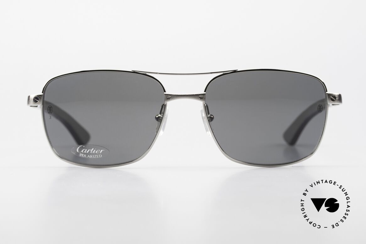 Cartier Santos De Cartier Large Holzbrille Polarized, benannt nach dem Flugpionier A. Santos Dumont, Passend für Herren