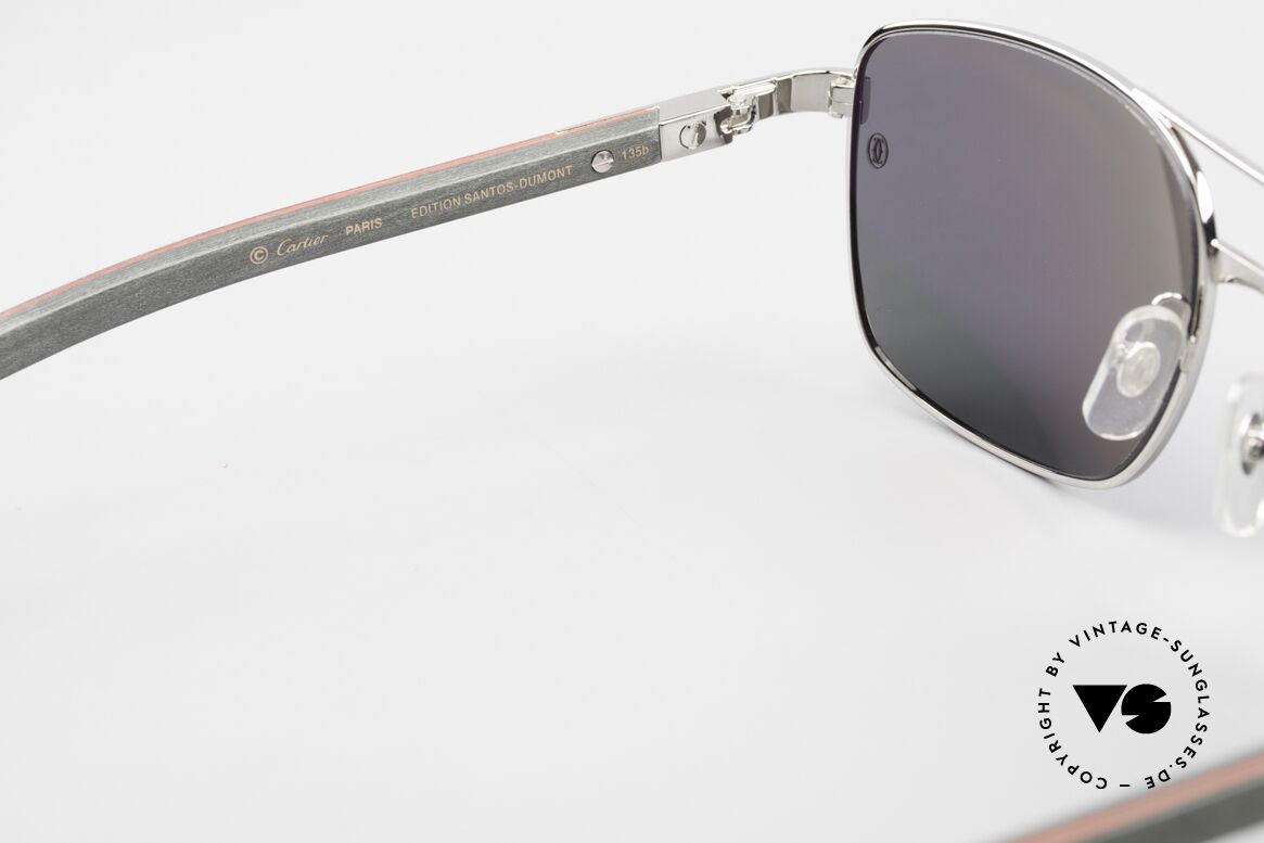 Cartier Santos De Cartier Large Holzbrille Polarized, Größe: large, Passend für Herren