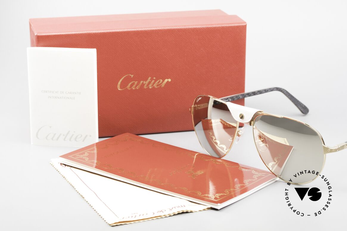 Cartier Limited CT0096S Büffelhorn Gold Verspiegelt, Größe: large, Passend für Herren