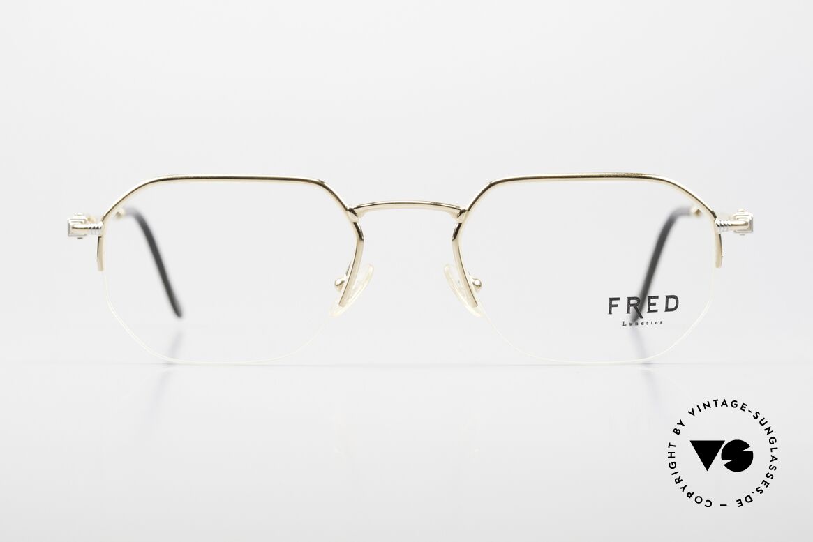 Fred Shetland Halb Rahmenlose Luxusbrille, halb rahmenlose Luxusbrille von Fred aus den 1990ern, Passend für Herren