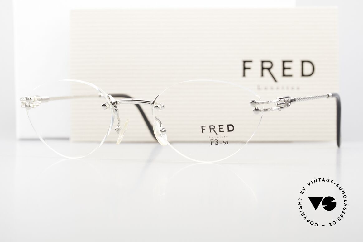 Fred Orcade F3 Randlos Platin Brille Segler, Größe: medium, Passend für Damen