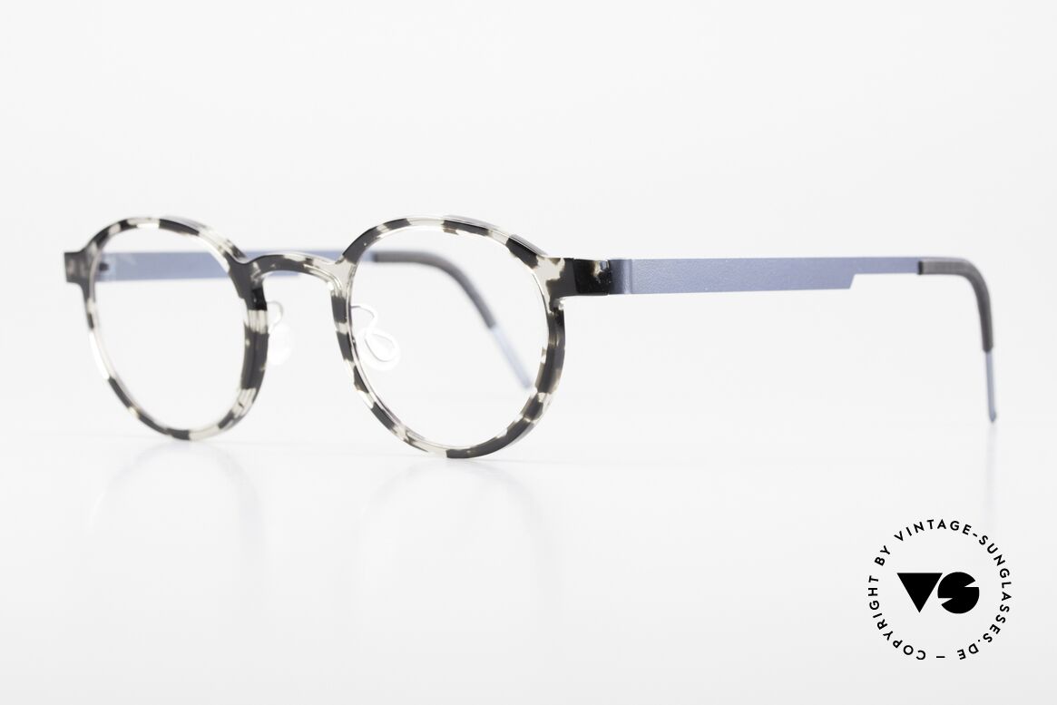 Lindberg 1014 46 Acetanium Runde Brille Panto Mosaik, Mod. 1014 in Gr. 46/23: Acetat & Titanium Kombination, Passend für Herren und Damen
