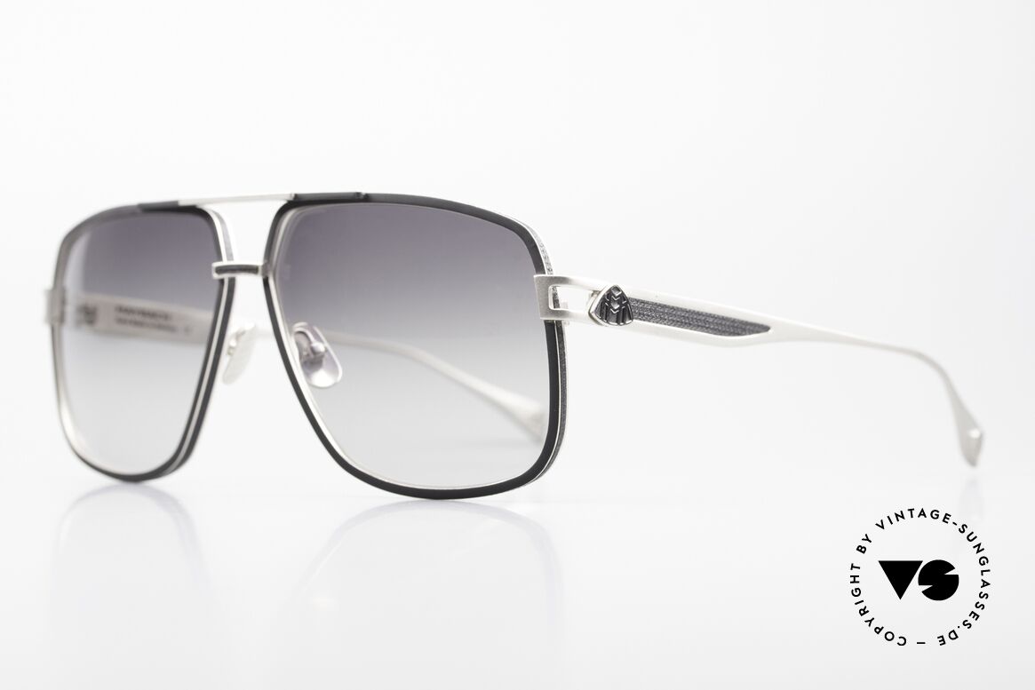 Maybach The Defiant I Platinum Brille Nappa Leder, Fassung mit Einlagen aus echtem NAPPA Leder!, Passend für Herren