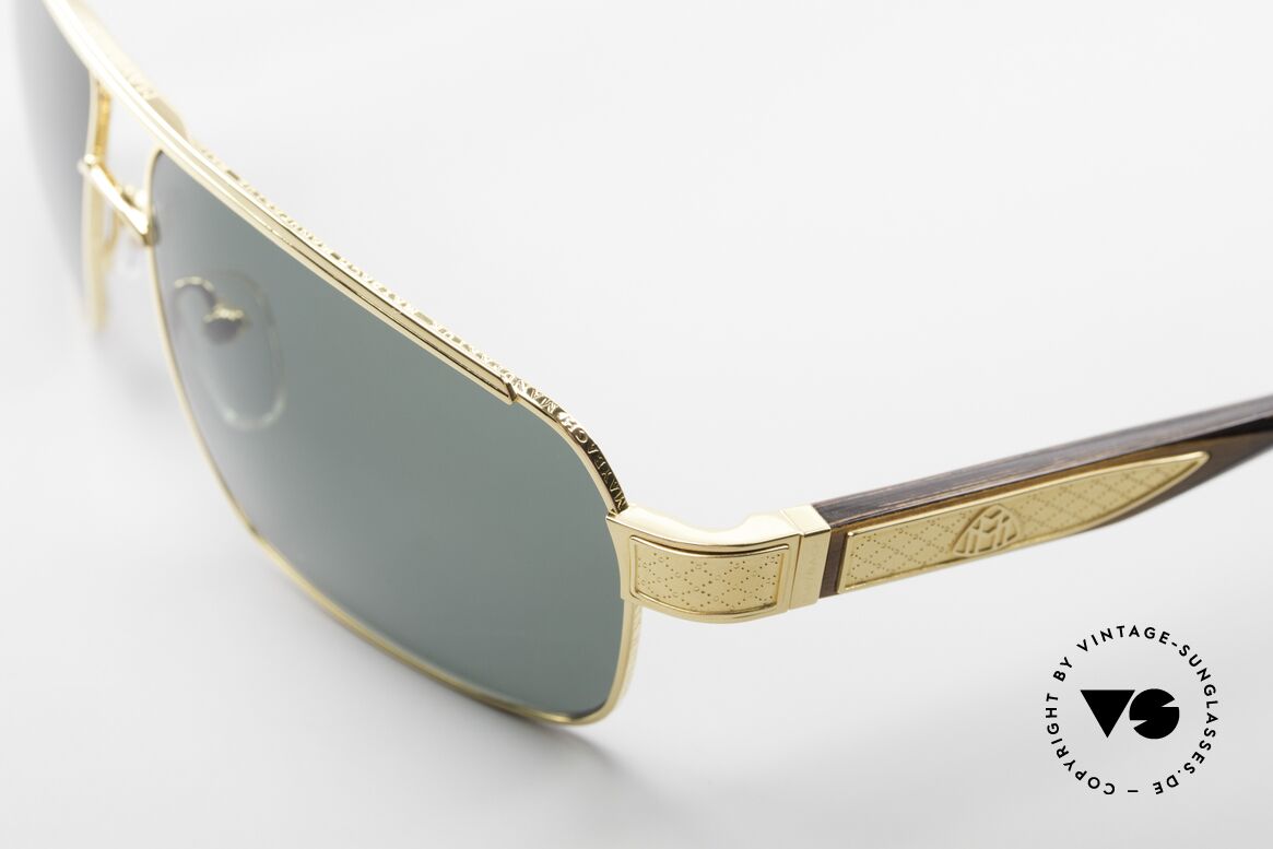 Maybach The Admiral I 24kt Gelbgold Holzbrille, inspiriert am weltberühmten Automobil-Interieur, Passend für Herren