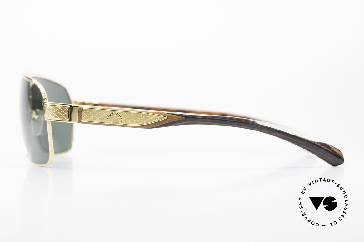 Maybach The Admiral I 24kt Gelbgold Holzbrille, polarisierende ZEISS Sonnengläser (nur das Beste), Passend für Herren