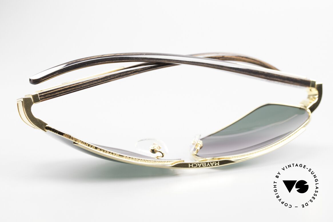 Maybach The Admiral I 24kt Gelbgold Holzbrille, Größe: large, Passend für Herren