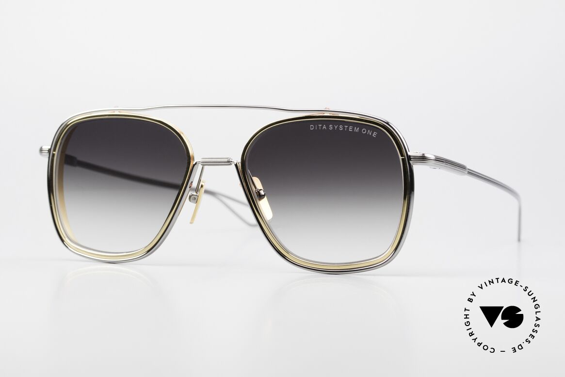 DITA System One Herren Sonnenbrille Aviator, DITA System-One, DTS103-53-01, in L Größe 53-19, Passend für Herren