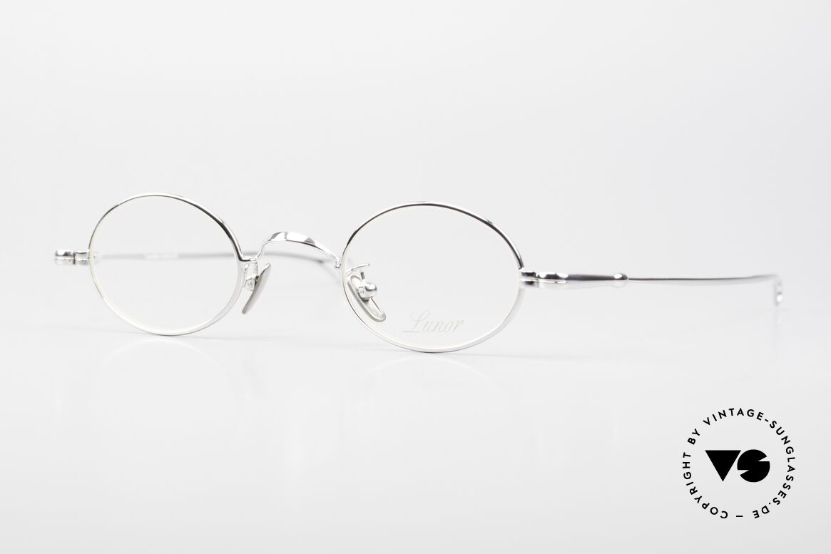 Lunor V 101 Kleine Ovale Brille Platin, LUNOR Brillen-Modell V 101 in Größe 40/23, 140, Passend für Herren und Damen