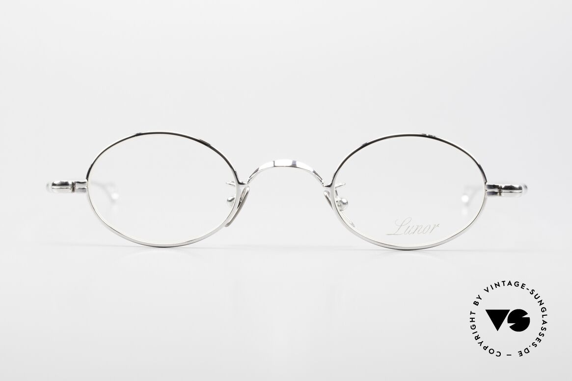 Lunor V 101 Kleine Ovale Brille Platin, LUNOR Brillen-Modell V 101 in Größe 40/23, 140, Passend für Herren und Damen