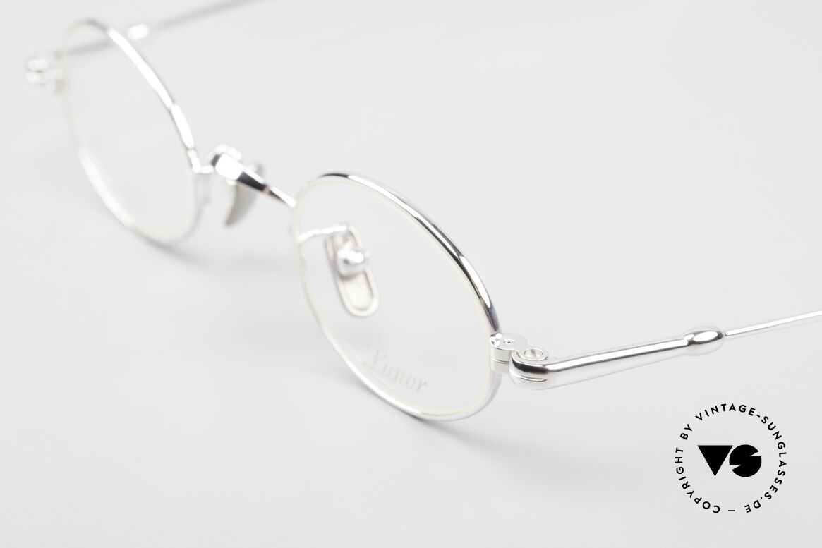 Lunor V 101 Kleine Ovale Brille Platin, altes Original aus den späten 90ern / frühe 2000er, Passend für Herren und Damen