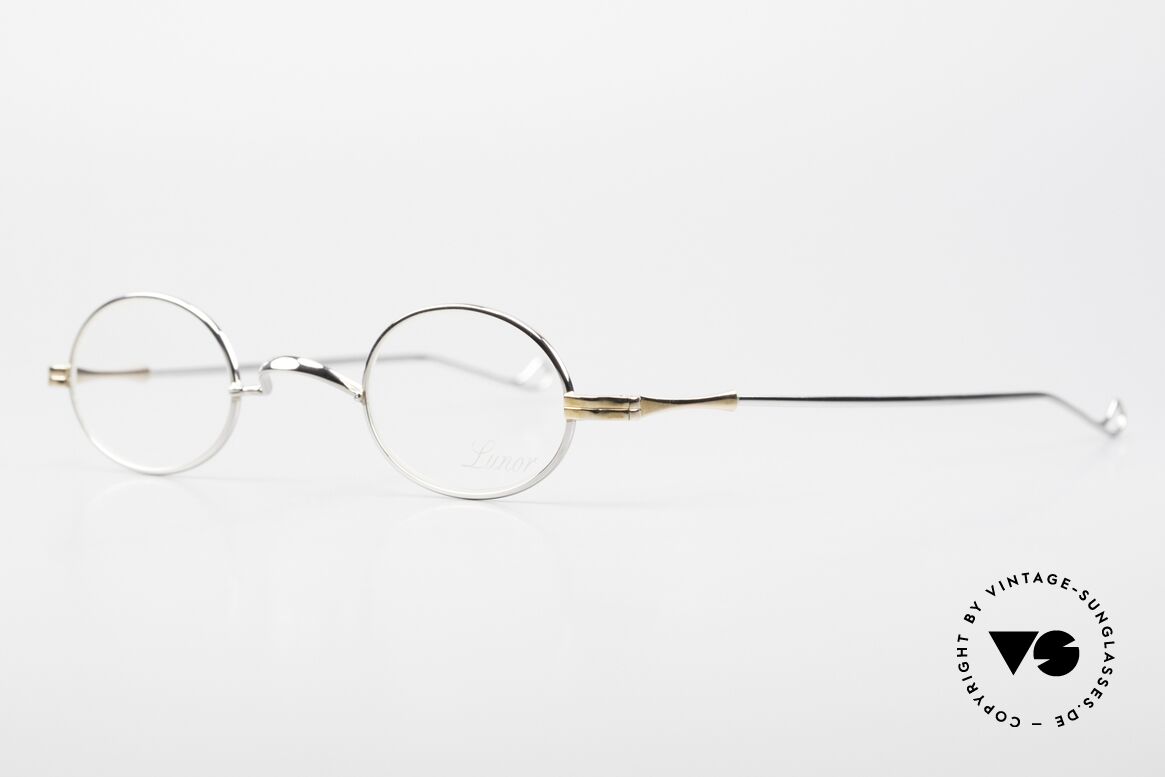 Lunor II 04 Ovale Brille Limited Bicolor, platin-plattierte Fassung & rosé-gold Bügelansätze, Passend für Herren und Damen