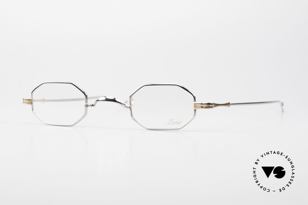 Lunor II 01 Achteckig Limited Bicolor, kleine achteckige vintage Brille der LUNOR II Serie, Passend für Herren und Damen