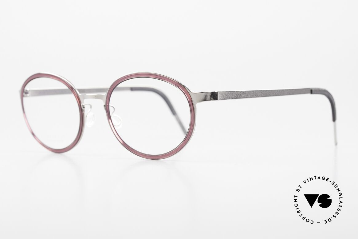 Lindberg 9740 Strip Titanium Ovale Damenbrille Himbeere, ovale Titanium-Fassung mit Inner-Rims in "Himbeere", Passend für Damen