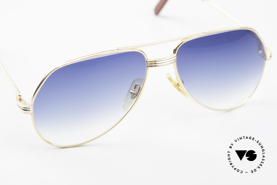 Cartier Vendome LC - S Luxus Sonnenbrille von 1983, neue Sonnengläser in blau-Verlauf (100% UV Schutz), Passend für Herren und Damen