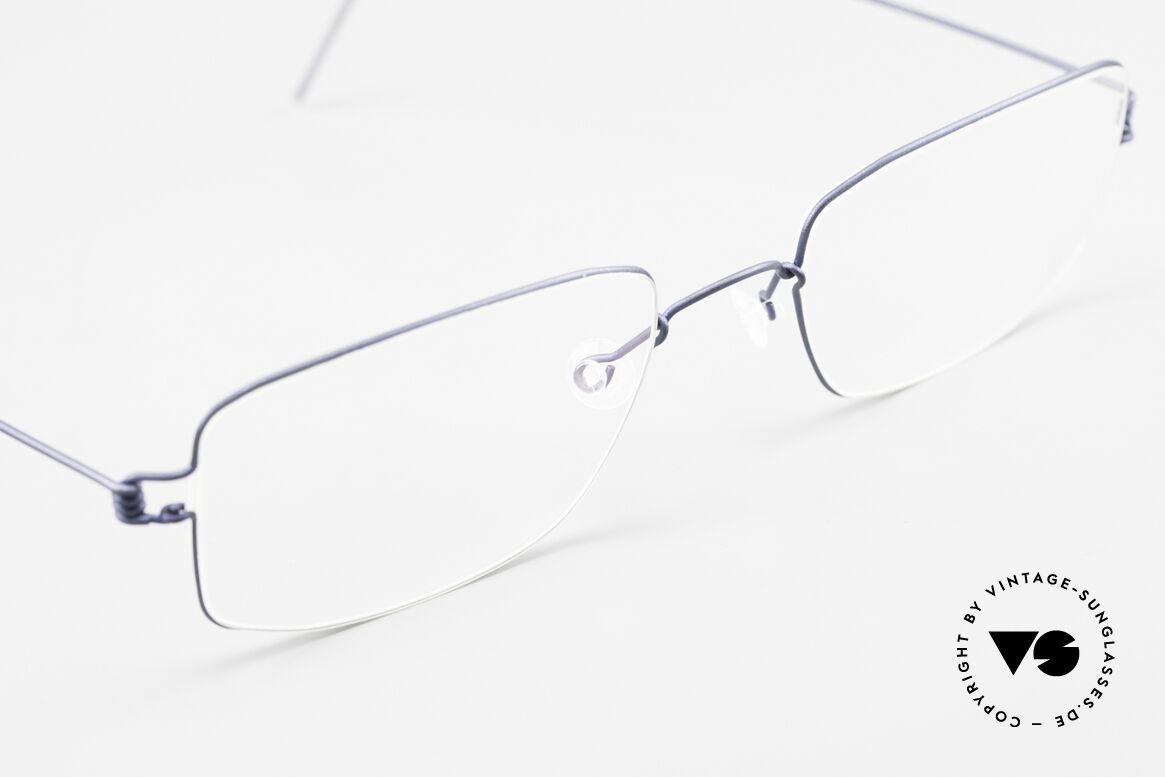 Lindberg Helios Air Titan Rim Herrenbrille In Dunkelblau, ungetragenes Designerstück + orig. Lindberg Magnet-Etui, Passend für Herren
