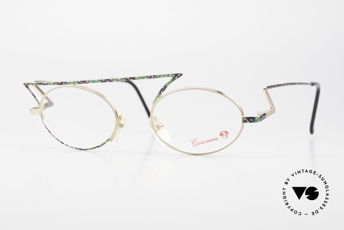 Casanova LC30 ZickZack Brille Blitz Design, alte Casanova Brille, Modell LC30, Gr. 48/20, color 01, Passend für Herren und Damen