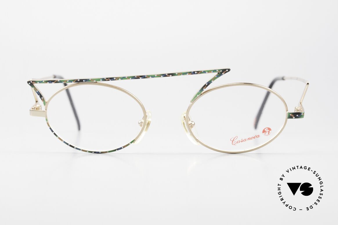Casanova LC30 ZickZack Brille Blitz Design, interessante 1990er vintage Brillenfassung aus Italien, Passend für Herren und Damen