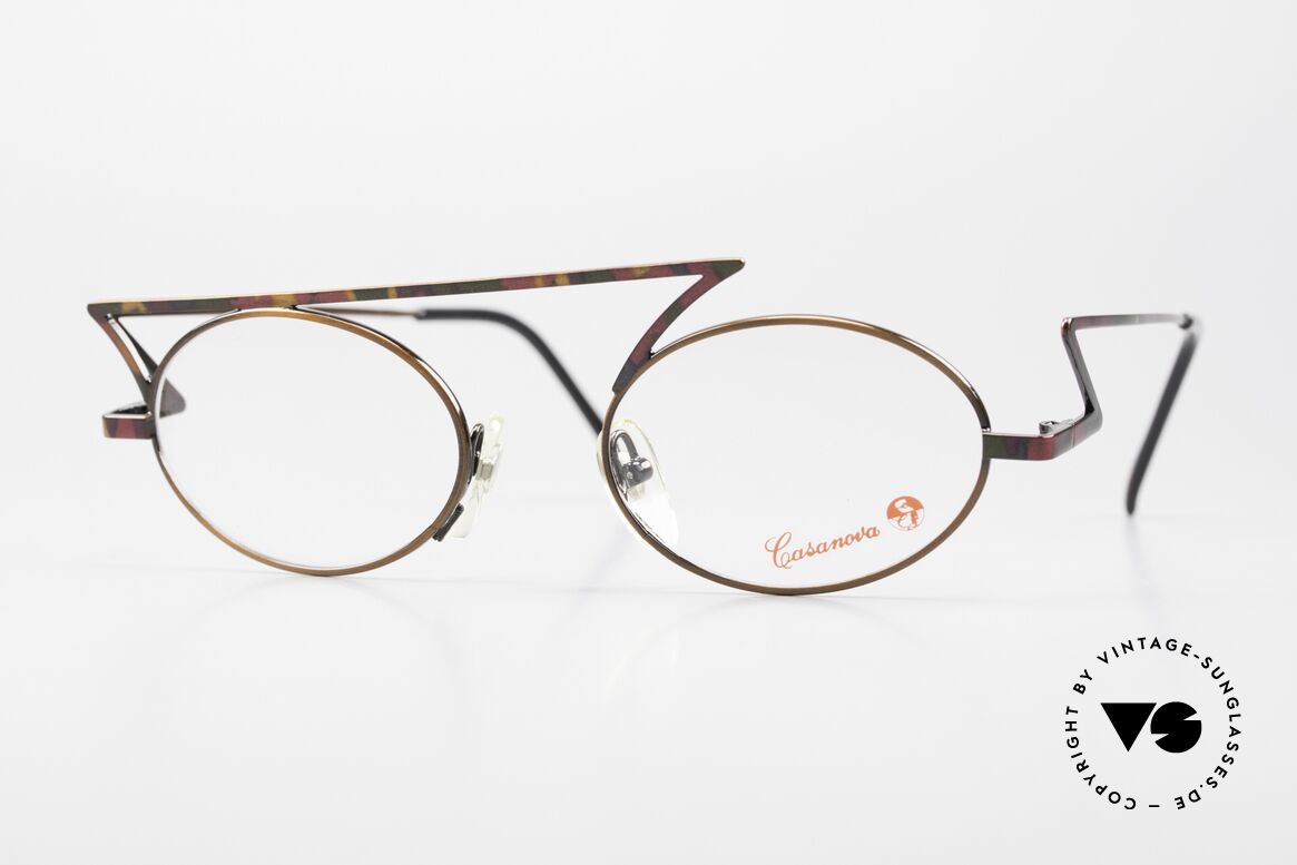 Casanova LC30 Jugendstil Brille Zick-Zack, alte Casanova Brille, Modell LC30, Gr. 48/20, color 03, Passend für Herren und Damen