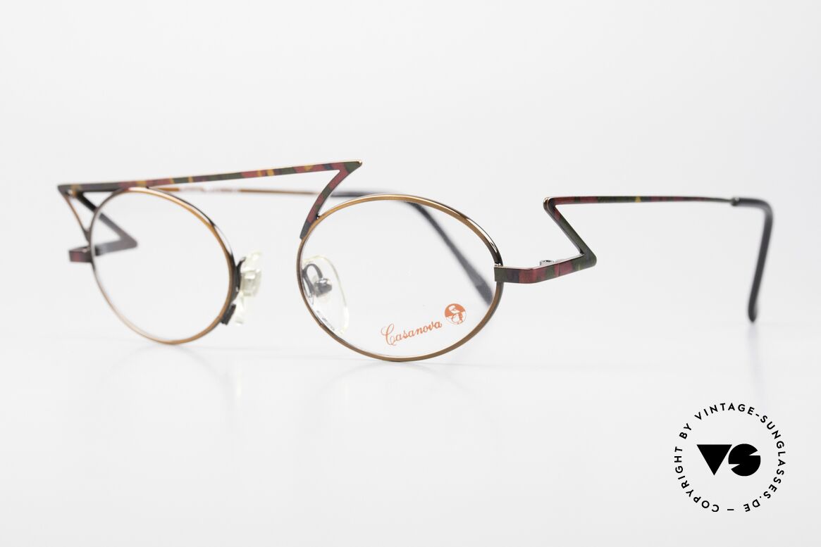 Casanova LC30 Jugendstil Brille Zick-Zack, Modell wird oft Zick-Zack Brille / Blitz-Brille genannt, Passend für Herren und Damen