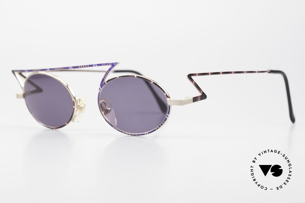 Casanova LC30 Jugendstil Sonnenbrille 90er, Modell wird oft Zick-Zack Brille / Blitz-Brille genannt, Passend für Herren und Damen