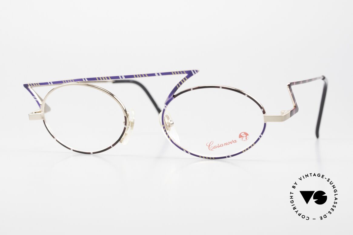 Casanova LC30 Designerbrille Jugendstil, alte Casanova Brille, Modell LC30, Gr. 48/20, color 02, Passend für Herren und Damen