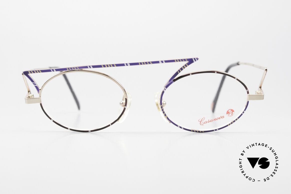 Casanova LC30 Designerbrille Jugendstil, interessante 1990er vintage Brillenfassung aus Italien, Passend für Herren und Damen