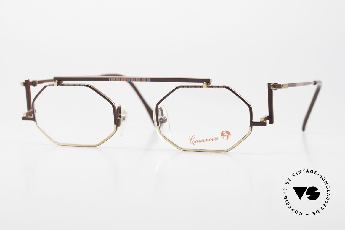 Casanova RVC2 Architekten Brille De Stijl, vintage Casanova Brille, Mod. RVC2, Gr. 44/22, col. 03, Passend für Herren und Damen