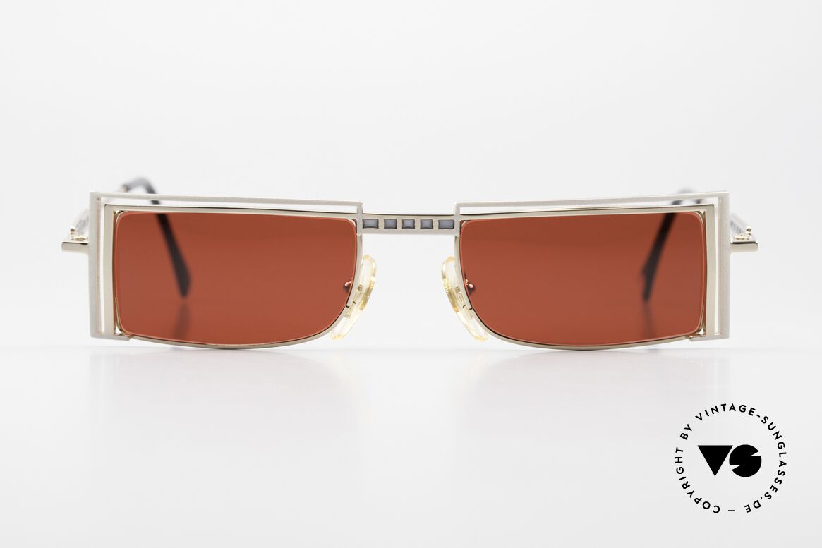 Casanova LC5 Knallige 3D Rot Gläser Eckig, interessante 80er/90er vintage Sonnenbrille aus Italien, Passend für Herren und Damen