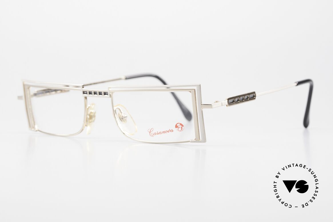 Casanova LC5 Vintage Brille Eckig 80er 90er, LC ="Liberty Collezione", was im Ital. "Jugendstil" ist, Passend für Herren und Damen