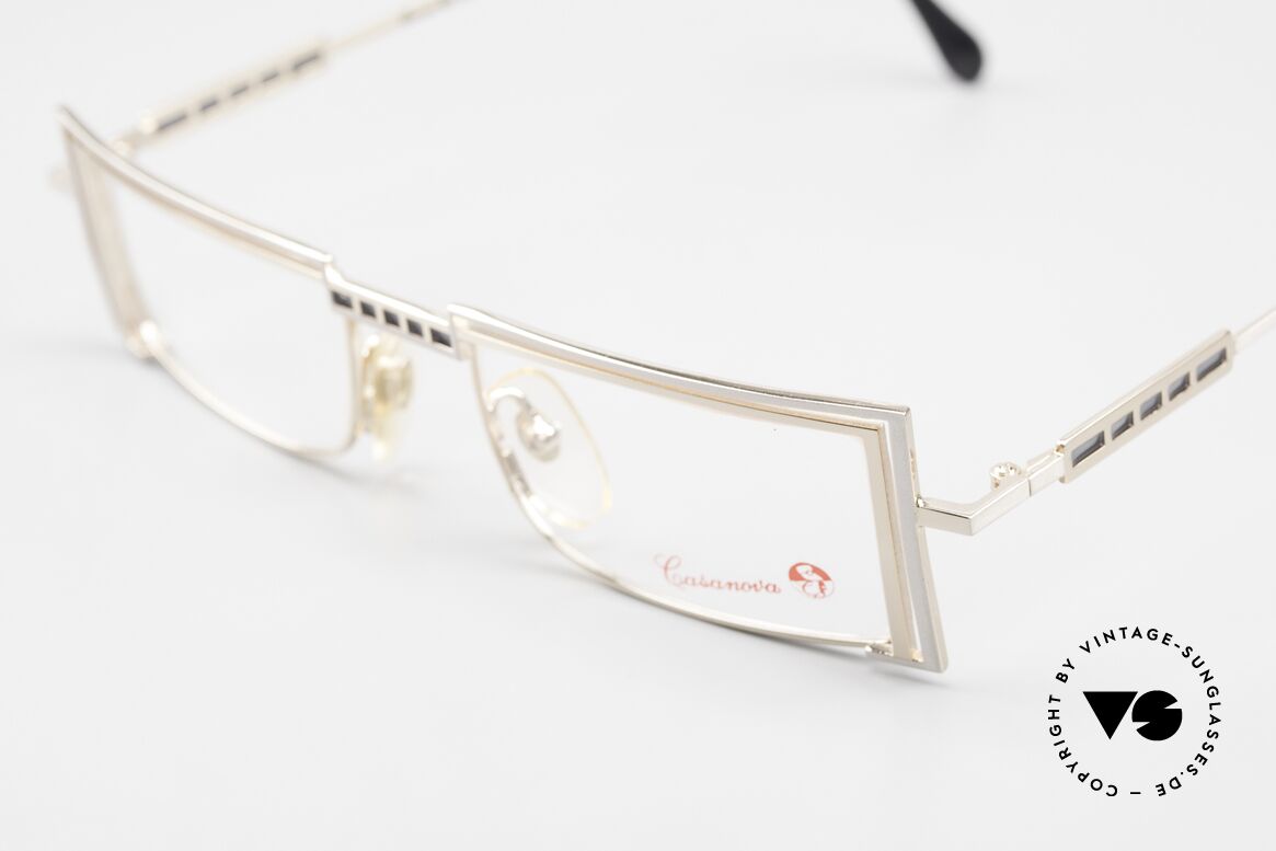 Casanova LC5 Vintage Brille Eckig 80er 90er, Rahmendesign & -farbe entsprechend der "Belle Epoque", Passend für Herren und Damen