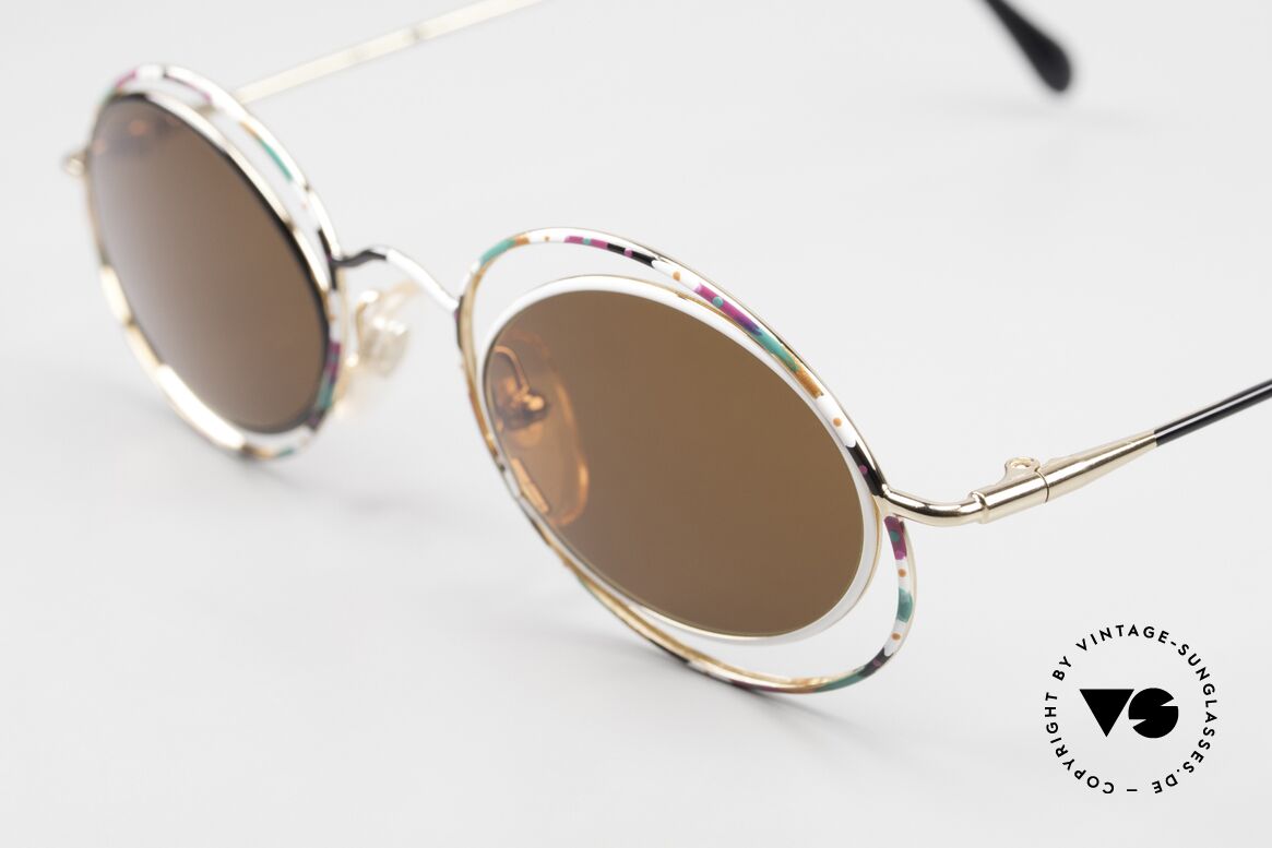 Casanova LC16 Verrückte Sonnenbrille Bunt, 24kt vergoldeter Rahmen mit grandiosem bunten Muster, Passend für Damen