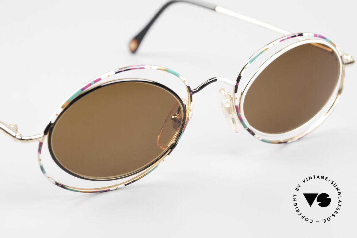 Casanova LC16 Verrückte Sonnenbrille Bunt, ungetragen mit braunen Sonnengläsern; 100% UV Schutz, Passend für Damen