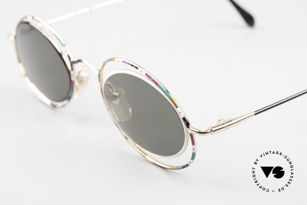 Casanova LC16 Sonnenbrille Verrückt Bunt, 24kt vergoldeter Rahmen mit grandiosem bunten Muster, Passend für Damen
