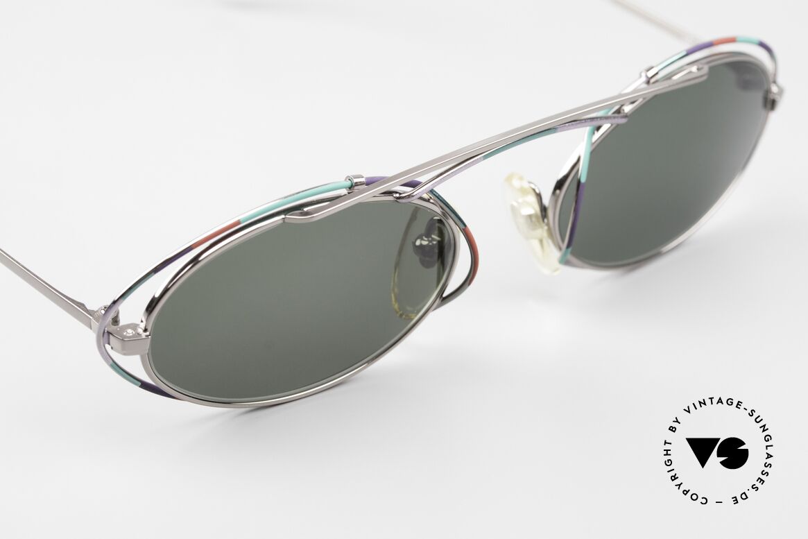 Casanova LC22 Sonnenbrille Jugendstil Oval, ungetragen mit grünen Sonnengläsern; 100% UV Schutz, Passend für Damen