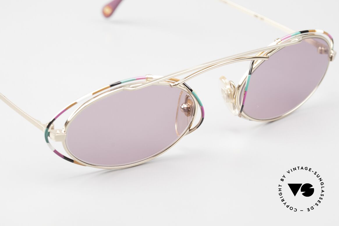 Casanova LC22 Jugendstil Sonnenbrille Lila, ungetragen NOS, mit violetten Sonnengläsern (100% UV), Passend für Damen