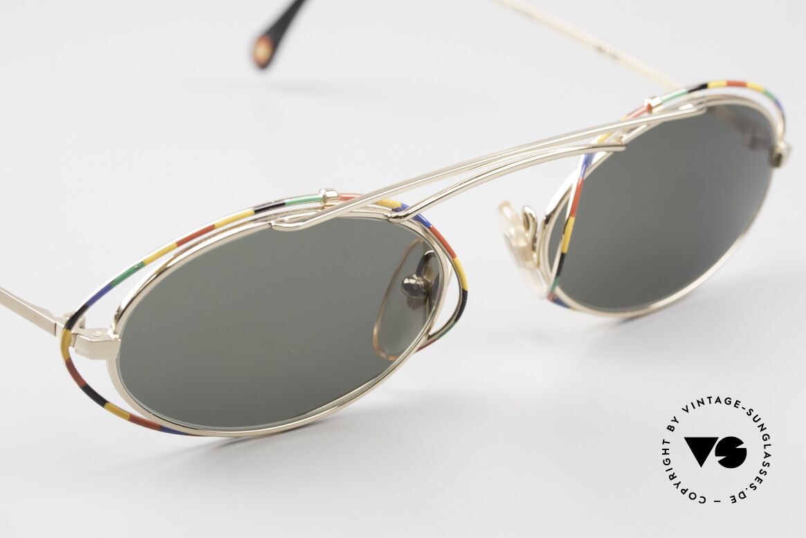 Casanova LC22 Jugendstil Sonnenbrille Bunt, ungetragen mit grünen Sonnengläsern; 100% UV Schutz, Passend für Damen