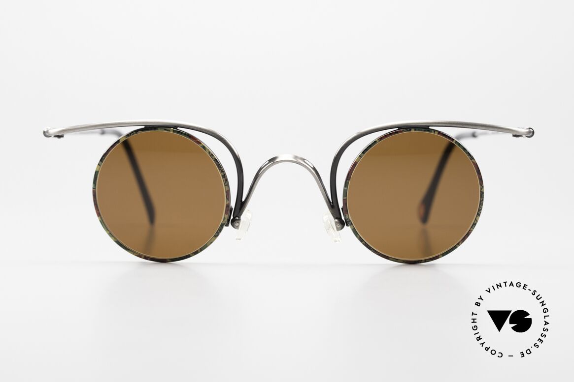 Casanova LC32 Runde Sonnenbrille Crazy, LC: "Liberty Collezione", was im Ital. "Jugendstil" ist, Passend für Herren und Damen